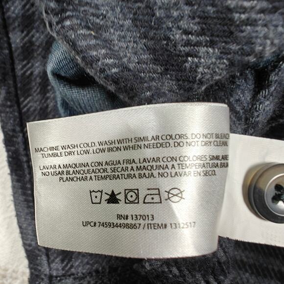 Orvis Men’s Plaid Flannel Shacket Button Up Shirt Jacket Gray Black Size L - Picture 10 of 11